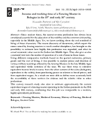 Income and Working Time of a Fencing Master in Bologna in the 15Th And