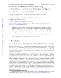 Intersections of Hypersurfaces and Ring of Conditions of a Spherical Homogeneous Space