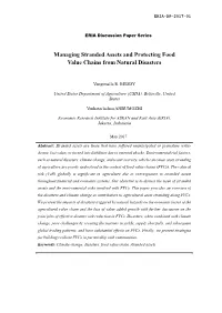Managing Stranded Assets and Protecting Food Value Chains from Natural Disasters