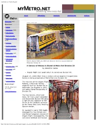 Mymetro.Net: Metro Report