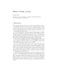 Physics of Stellar Coronae