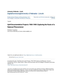 Quilt Documentation Projects 1980-1989: Exploring the Roots of a National Phenomenon