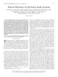 Silicon Photonics for Extreme Scale Systems