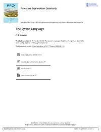 The Syrian Language