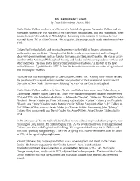 Bio: Cadwallader Colden by Pamela Hutchison Garrett, 2016