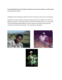 Forest Health Monitoring in the Eastern Arc Mountains of Kenya and Tanzania: a Baseline Report on Selected Forest Reserves