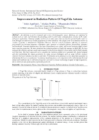 Improvement in Radiation Pattern of Yagi-Uda Antenna
