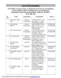 List of Participants