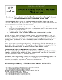 Modern Mining Needs a Modern Mining Law