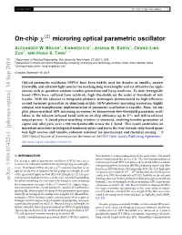On-Chip Χ Microring Optical Parametric Oscillator