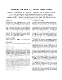 Socrates: the New SQL Server in the Cloud