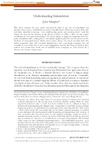 Understanding Intimidation John Murphy*