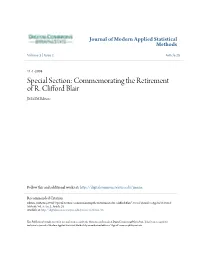 Commemorating the Retirement of R. Clifford Blair JMASM Editors