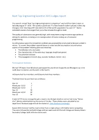 Next Top Engineering Scientist 2015 Judges Report