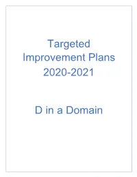 Targeted Improvement Plans 2020-2021 D in a Domain