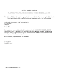 Applications Received Week Ending 24.06.2021