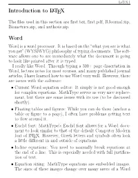 Introduction to LATEX Word