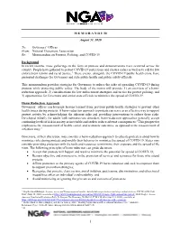 Memorandum on Protests, Policing, and COVID-19
