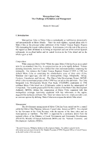 Metropolitan Cebu: the Challenge of Definition and Management