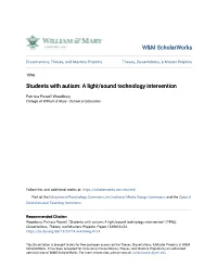 Students with Autism: a Light/Sound Technology Intervention