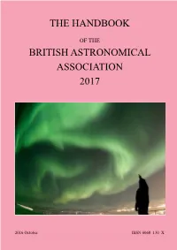 The British Astronomical Association Handbook 2017