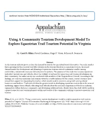 Using a Community Tourism Development Model to Explore Equestrian Trail Tourism Potential in Virginia