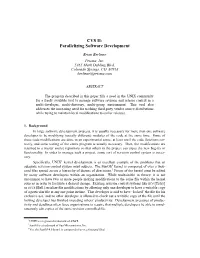 CVS II: Parallelizing Software Dev Elopment