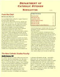 Department of Catholic Studies