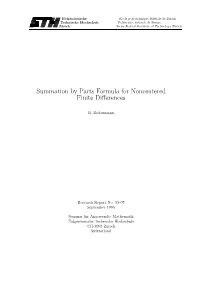 Summation by Parts Formula for Noncentered Finite Differences