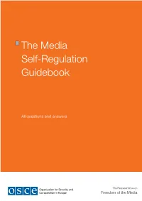 The Media Self-Regulation Guidebook