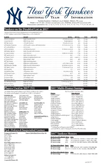 Additional Team Information