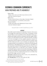 Ecowas Common Currency: How Prepared Are Its Members?