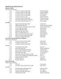 Health Science Related Events