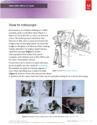 How to Rotoscope