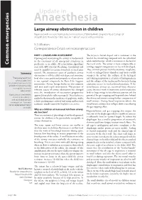 Large Airway Obstruction in Children Reprinted with Revisions from Update in Anaesthesia, (2004)18:44-49