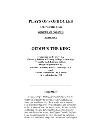 Plays of Sophocles Oedipus the King