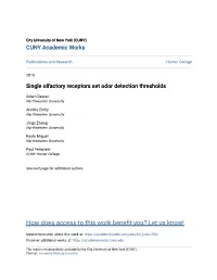 Single Olfactory Receptors Set Odor Detection Thresholds