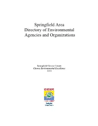 Springfield Area Directory of Environmental Agencies and Organizations