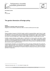 The Gender Dimension of Foreign Policy