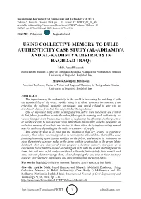 Using Collective Memory to Bulid Authenticity Case Study (Al-Adhamiya and Al-Kadhmiya Districts in Baghdad-Iraq)