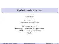 Algebraic Model Structures
