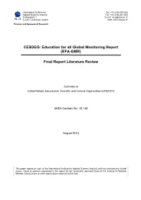 CESDEG: Education for All Global Monitoring Report (EFA-GMR)
