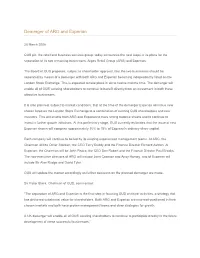 Demerger of ARG and Experian