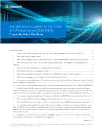 Extended Security Updates for SQL Server and Windows Server 2008/2008 R2 Frequently Asked Questions