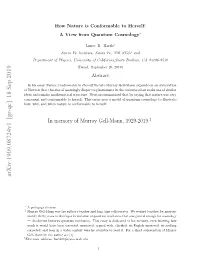 How Nature Is Conformable to Herself: a View from Quantum