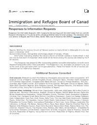 Immigration and Refugee Board of Canada Home > Research Program > Responses to Information Requests Responses to Information Requests