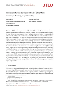 Simulation of Urban Development in the City of Rome Framework, Methodology, and Problem Solving
