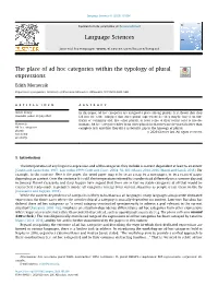 The Place of Ad Hoc Categories Within the Typology of Plural Expressions