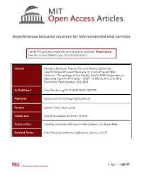 Asynchronous Intrusion Recovery for Interconnected Web Services