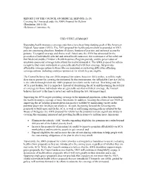 Covering the Uninsured Under the AMA Proposal for Reform (Resolution 108-A-18) (Reference Committee A)